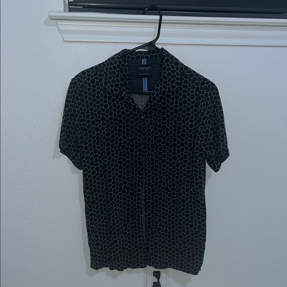 Denim & Flower Black Casual Button Down Shirt